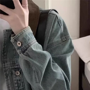 美式复古水洗做旧牛仔外套男女春秋2025图片