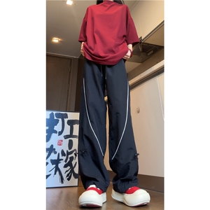 抖音品质夏季新款潮流百搭薄款宽松冰丝裤B315-K24224-特p35控68图片
