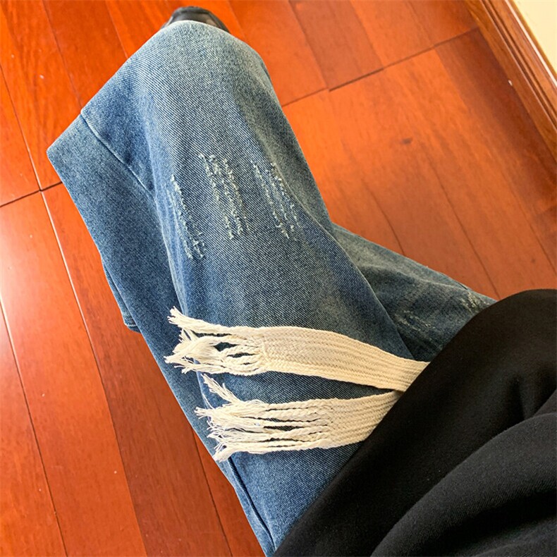 美式复古水洗做旧牛仔裤男宽松大码裤子K8466-P41【特价】,男装牛仔裤,电商A007