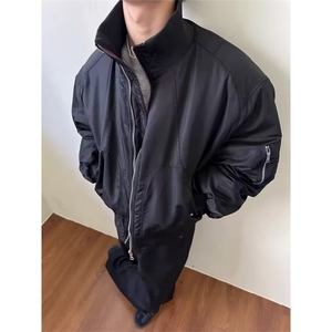 廓形宽松短款飞行员棉服男冬季加厚夹棉保暖棒球服夹克外套图片