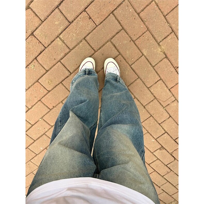 反向的裤子水洗倒装牛仔裤男潮牌宽松直筒拖地裤DZ01-P55,男装牛仔裤,星座1007（原301D）