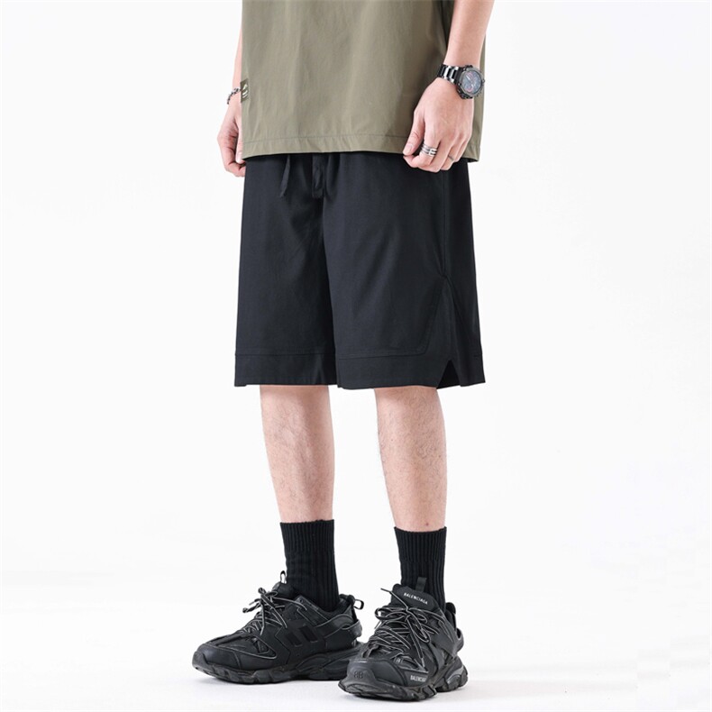 短裤男2025夏季新款松紧抽绳设计感宽松复古休闲七分裤320#-P52，男装牛仔裤，电商A178-1