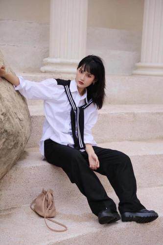 【现货】秋款披肩两件套衬衣，其它，壹题YITI