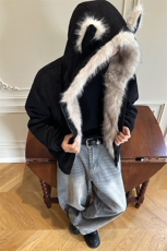517A-8-Y91-P100猫耳朵座山雕连帽毛领棉服棉衣外套（非揭阳货），男装棉衣，星座517A-8（原B282）