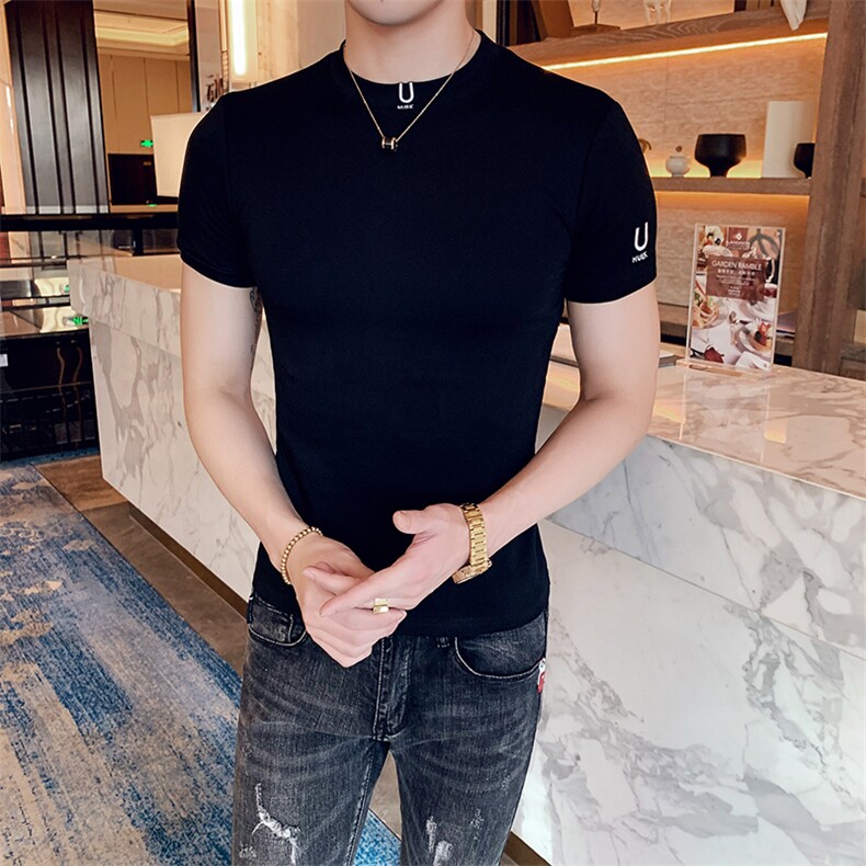 2023夏季新款运动休闲修身圆领短袖T恤男H33-p38,男装T恤,电商D303