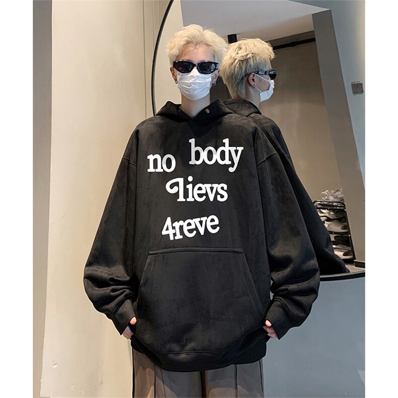 抖音得物供货提供视频秋冬重磅美式麂皮绒连帽卫衣JLM15,男装卫衣,电商A486