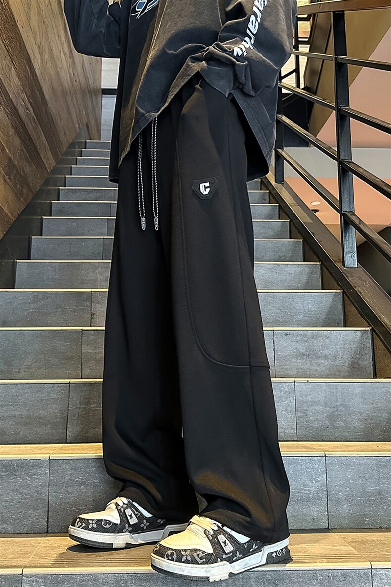 2024春季新款外景大码港风菠萝格直筒卫裤M-5XHK24085-特P35,男装休闲裤,电商A022