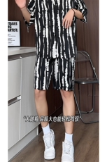 短袖衬衫男+短裤男潮流休闲套装男M-5XL大码TZ78719P50控98模特图，男装牛仔裤，星座226-1