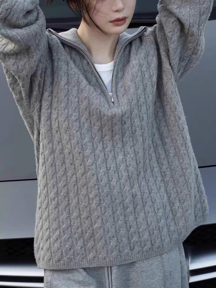 秋冬保暖纯色简约立体绞花女士羊毛衫羊毛,女装羊毛衫,思途羊绒