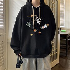 纯棉连帽卫衣男大码运动帽衫宽松薄WY2142-P35加绒款-P40，男装卫衣，电商A040