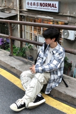 特P35无差价新款秋季时尚格子长袖衬衫-HS2298港风街头，男装衬衫，电商A003
