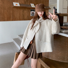 新款大货双面羊毛大衣女2025年冬季超可爱呢大衣A801P285K418，女装短外套，2C268