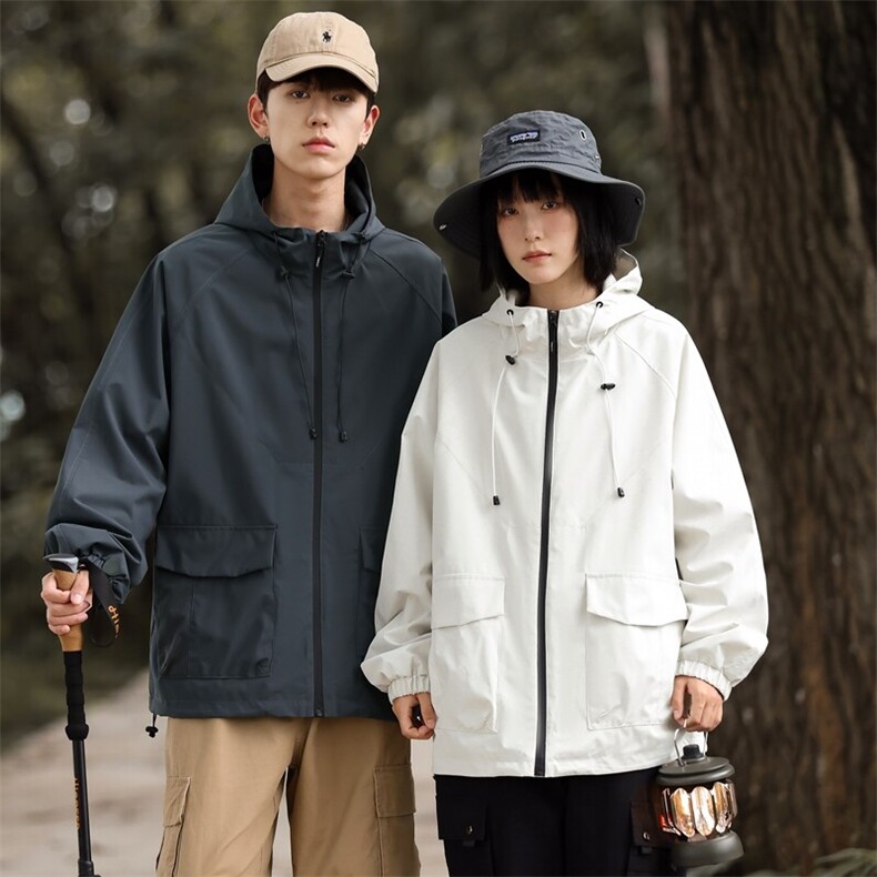 2025春季户外连帽冲锋衣三防情侣登山服夹克男山系外套JK2381-P40,男装夹克,星座1402-1