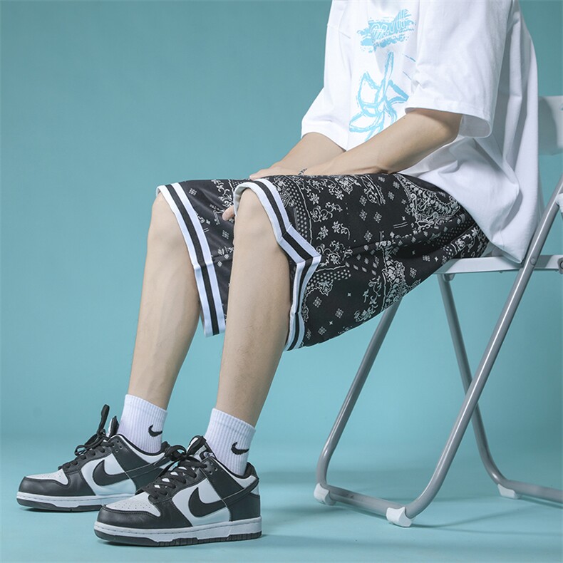 703-DK266-P35夏季男腰果花休闲大码卫裤短裤下摆织带M-5XL,男装牛仔裤,星座703