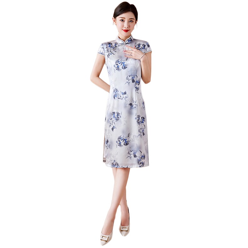 奈绪桑蚕丝旗袍女夏季2025新款日常可穿修身显瘦高端优雅新中式,女装汉服/婚纱/旗袍/礼服,媚琳依坊