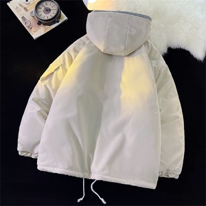 假两件加厚连帽棉衣男秋冬季潮牌宽松机能工装棉服外套MY938-P99图片