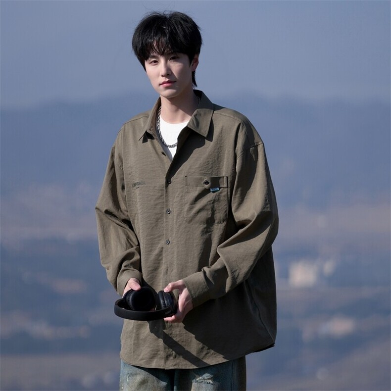 25年春季长袖衬衫男工装潮流衬衣宽松现货DS-C323-1-S582-特批45,男装衬衫,电商C323-1