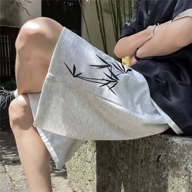 风夏男短裤柳条刺绣直筒短裤D5538P28,男装牛仔裤,星座1013-1