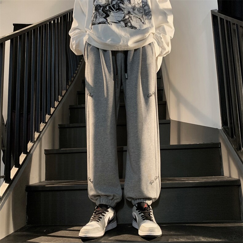 直播品质！重磅纯棉高克重2023新款阔腿休闲裤男K23130-P50控78,男装休闲裤,星座717