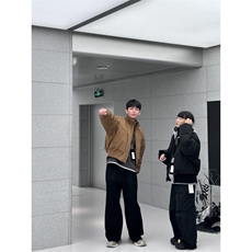 MF06-特P90美式高街立领棒球棉服飞行夹克棉衣短款外套男，男装夹克，电商B327