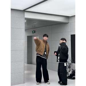 MF06-特P90 美式高街立领棒球棉服飞行夹克棉衣短款外套男图片