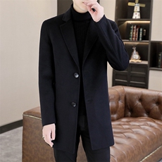 秋冬高档手工双面呢羊绒大衣中长款西服风衣外套男A58P220，男装毛呢大衣，电商B226