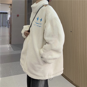 冬季羊羔毛棉服外套立领棉衣刺绣大码男装男加肥加大码胖子衣服图片