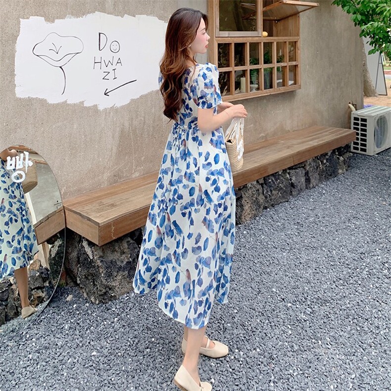 夏季新品方领宫廷风连衣裙转化率高款号2215-P125K178,女装连衣裙,浙宝305