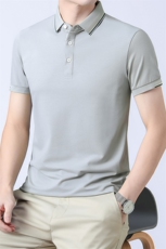 男装T恤短袖修身型商务绅士翻领2024年夏季男士polo衫BST2328-P40，男装Polo衫，星座1105-3