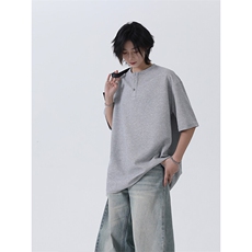 港风日系夏季新款三粒扣亨利领短袖T恤设计感XZ213-TX02-P25控39，男装T恤，星座213