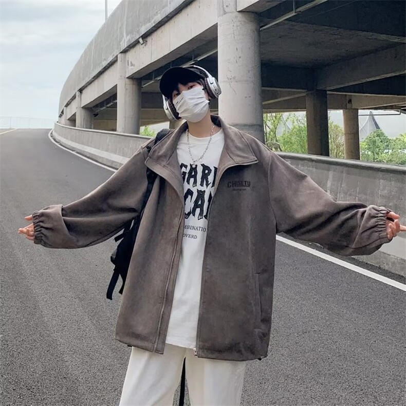 美式复古麂皮绒外套男秋冬季夹克男1251-P63,男装夹克,星座910-5