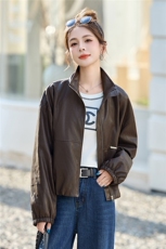 2025年秋季新款时尚休闲GAO级PU皮衣外套，女装短外套，奕薇雅