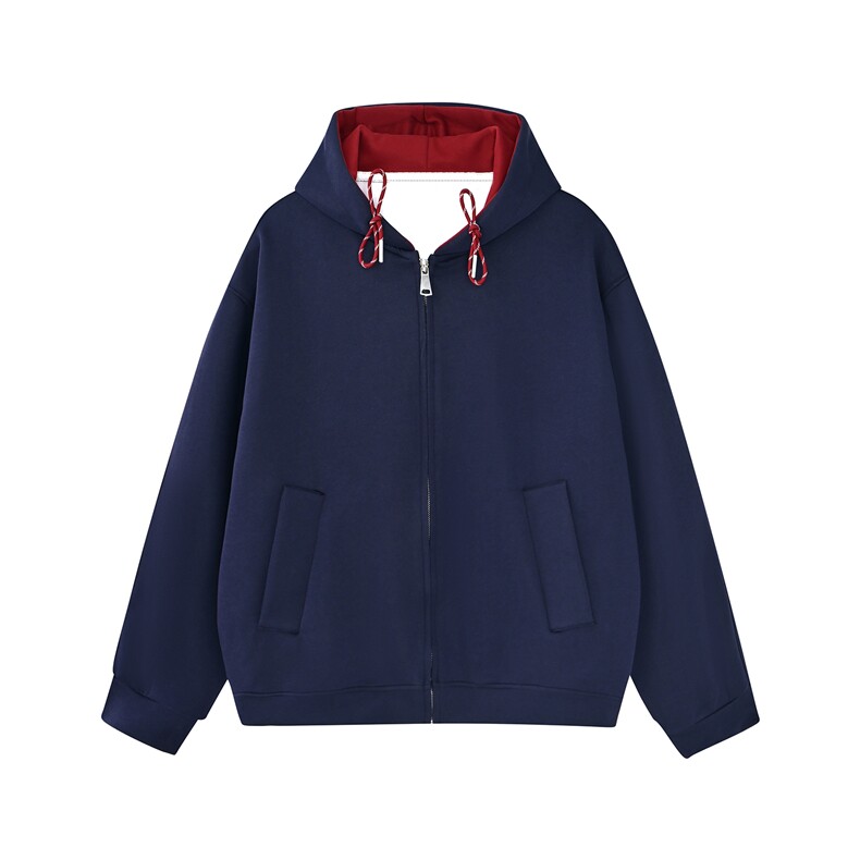 重磅boxy短款全棉450克拉链连帽卫衣短宽套头外套男RH5601-P53，女装短外套，星座610B-1