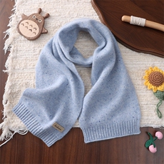 2025年新款儿童加厚点纱针织羊绒围巾时尚休闲保暖百搭，围巾，联起羊绒