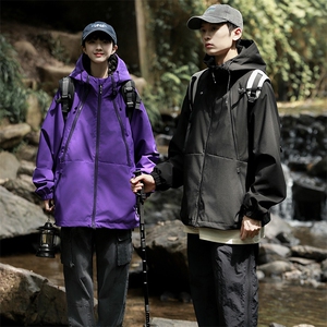 Cityboy情侣 时尚连帽冲锋衣外套夹克 团体班服图片