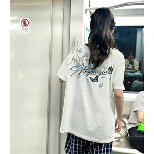 万针全刺绣解构设计260克重磅双纱纯棉高品质美式高街短袖T恤特35图片