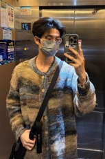 【有货】彩条渐变条纹开衫毛衣针织衫MY731特P58，男装针织衫/毛衣，星座908-1