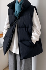 港风加厚棉马甲男宽松纯色休闲棉衣马夹潮外套A071-Y310-P60，男装棉衣，电商A071