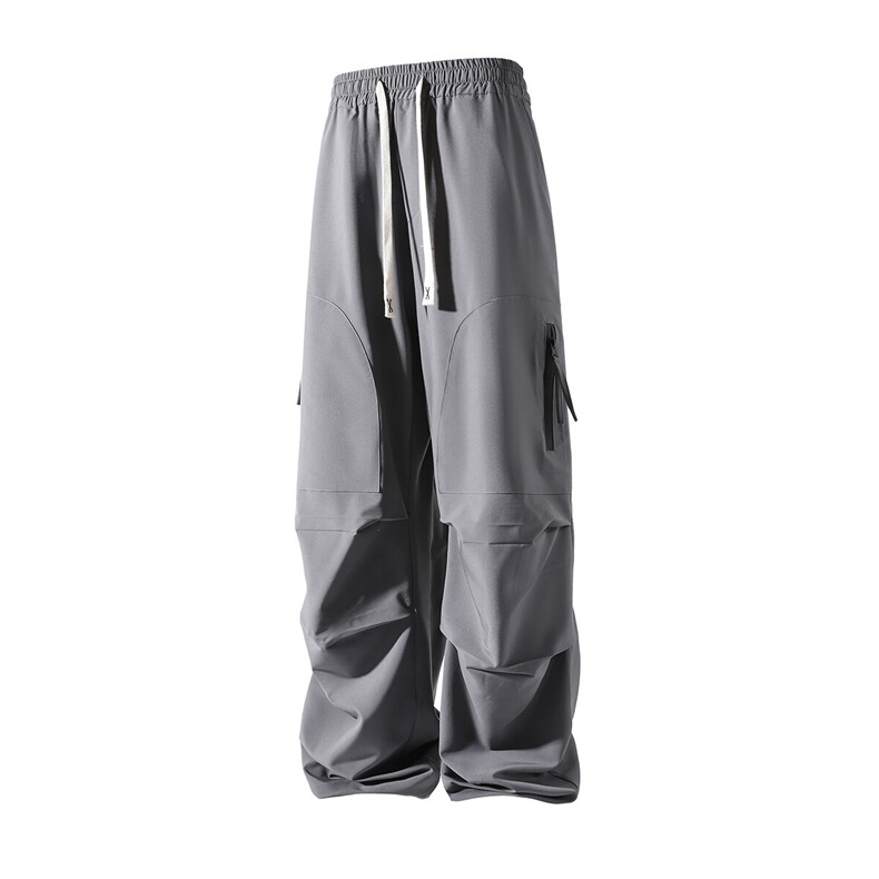褶皱设计防水拉链休闲裤K031立体92%聚酯纤维8%氨纶(S-2XL)TP27,男装休闲裤,电商A088
