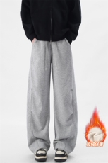 A429-YK357特批-常规42加绒48加绒加厚褶皱宽松阔腿休闲卫裤，男装休闲裤，电商A429