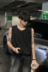 X5386-TP16夏季宽松休闲无袖T恤新款宽松纯色男款运动背心，男装背心/马甲，电商A102