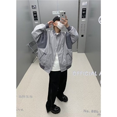 潮牌飞行员夹克男美式潮流针织拼接外套Y6592P68，男装夹克，星座1116-2