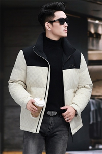 实体男士立领印花羽绒服主推大货图片