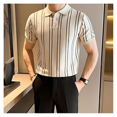 M605-P45翻领短袖polo衫男潮牌夏季t恤韩版修身潮流百搭T恤上衣，男装Polo衫，星座617A-1（原B318A）