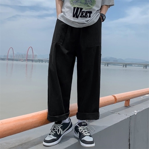 潮牌工装裤男宽松直筒休闲日系原宿风大口袋阔腿长裤K0746-P38图片