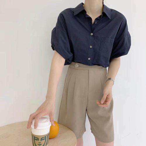 抽皱袖衬衫，女装衬衫，晶晶