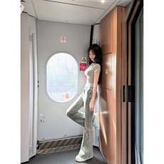 NK419HH-P50美式复古微喇牛仔裤男女夏季cleanfit裤子，男装牛仔裤，星座1007（原301D）