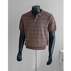 盗图老钱风提花冰丝拉链翻领针织短袖POLO衫E77131/P58控88，男装T恤，电商A243