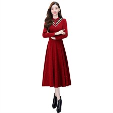秋冬连衣裙女2021年新款洋气打底配大衣气质高端加绒加厚内搭裙子，商品下架区，然然