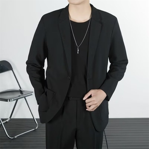 西装外套男士春秋季新款单排扣宽松小单西休闲商务西服男 TK73图片